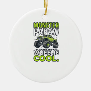 Monster Papaw Wheelie Cool Funny Monster Truck Des Ceramic Ornament