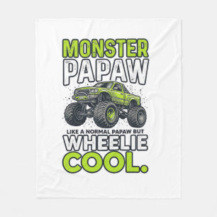 Monster Papaw Wheelie Cool Funny Monster Truck Des Fleece Blanket