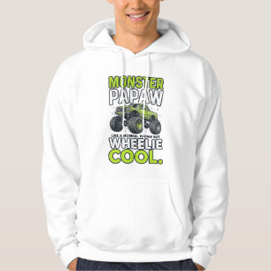 Monster Papaw Wheelie Cool Funny Monster Truck Des Hoodie