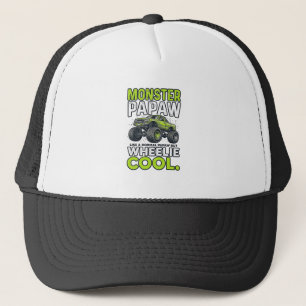 Monster Papaw Wheelie Cool Funny Monster Truck Des Trucker Hat