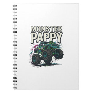 Monster Pappy Monster Truck Vintage Vector Design_ Notebook