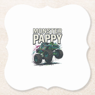 Monster Pappy Monster Truck Vintage Vector Design_ Paper Coaster