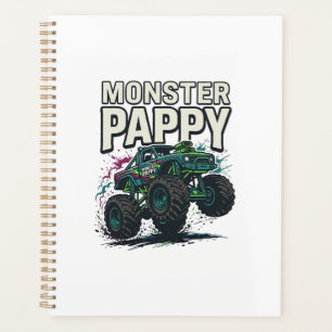Monster Pappy Monster Truck Vintage Vector Design_ Planner