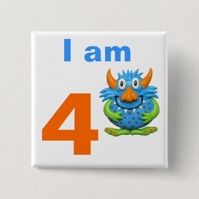 Monster Party 15 Cm Square Badge (Front)