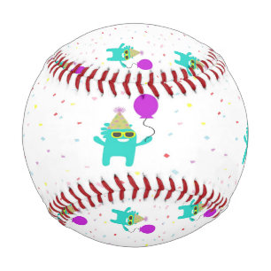 Monster party on white baseball