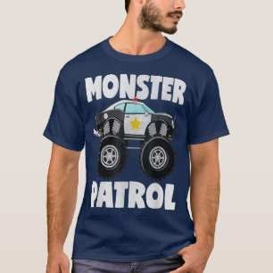 Monster Patrol Vintage Police Cop Car Monster Truc T-Shirt