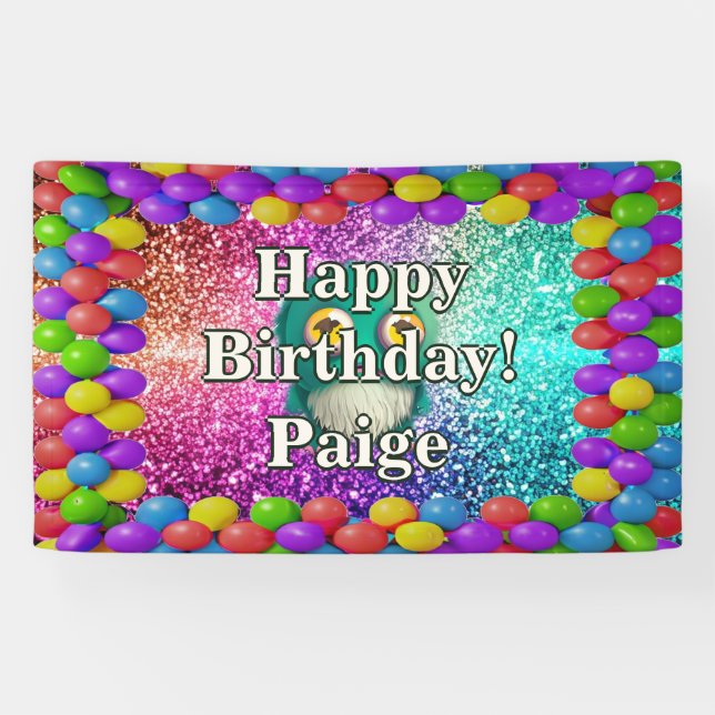 Monster Personalised character birthday banner (Horizontal)