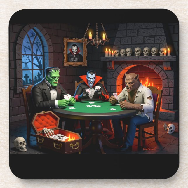Monster Poker Halloween Coaster (Front)