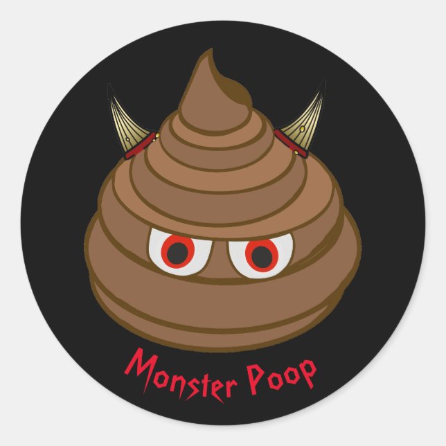 Monster Poop Emoji Sticker (Front)