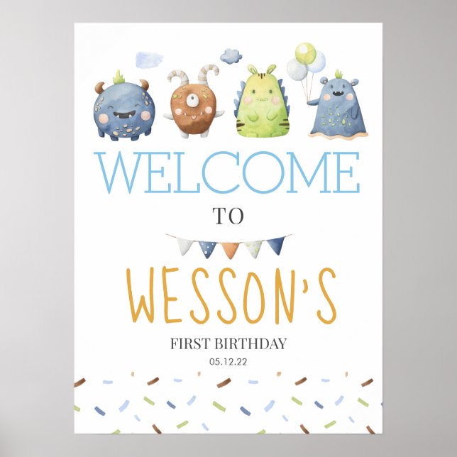Monster Poster, Monster welcome sign (Front)