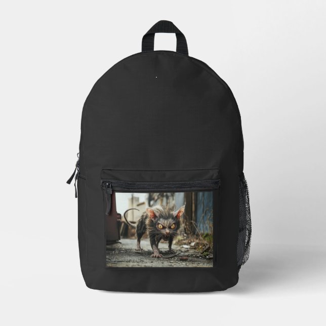 Monster rat  printed backpack (Front)