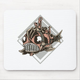 Monster Robotic Fish Gift For Sea Monster Lovers Mouse Pad