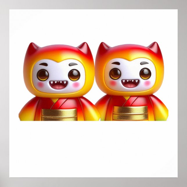 Monster Sisters Wall Art Poster – Cute Spooky Fant (Front)