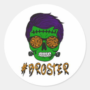 Monster Skull Broster Brother Halloween Matching F Classic Round Sticker