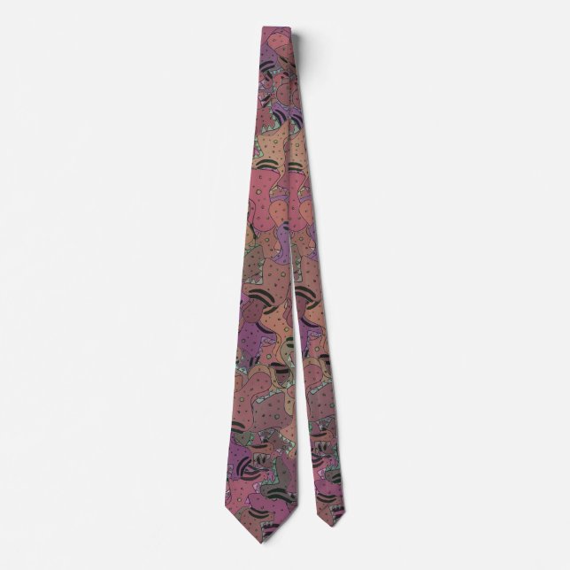 Monster snake hand drawn illustration motif random tie (Front)