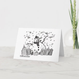 Monster snowman holiday card