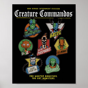 Monster Squad Badges Design Poster