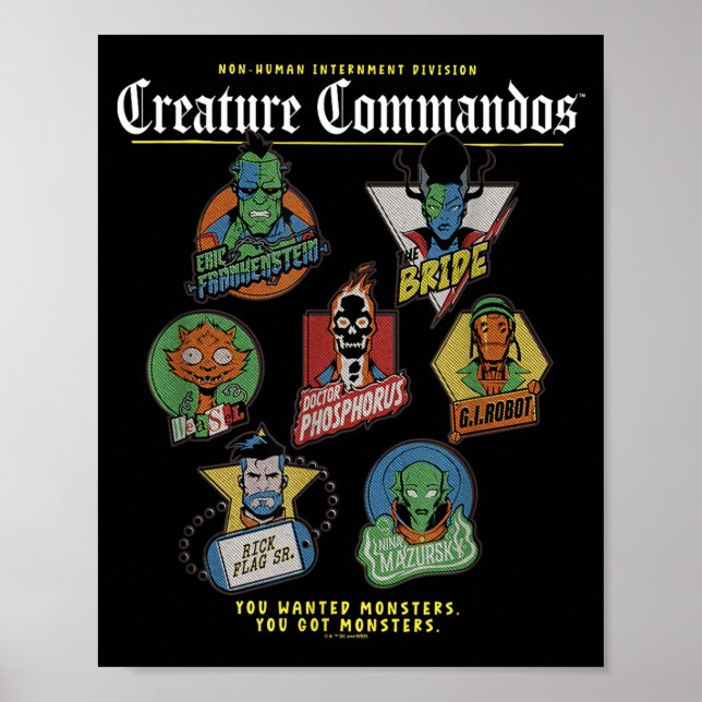 Monster Squad Badges Design Poster (Front)
