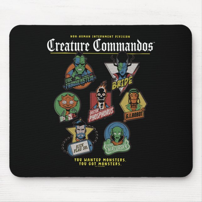 Monster Squad Badges Performance Mouse Pad (Front)