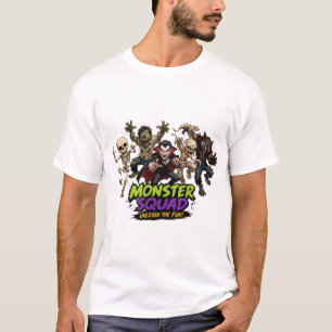 Monster Squad Halloween Characters Fun Design T-Shirt