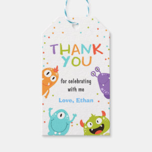 Monster thank you favour gift tag Little monster