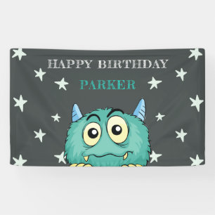 Monster Theme Birthday Banner