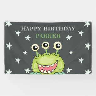 Monster Theme Birthday Banner