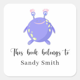 Monster - This book belongs to Square Sticker
