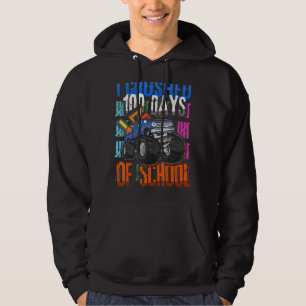 Monster Truck 100th Day Trucker I Crushed 100 Days Hoodie
