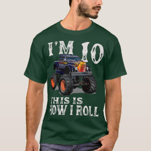 Monster Truck 10th Birthday Gifts I'm 10 This Is H T-Shirt