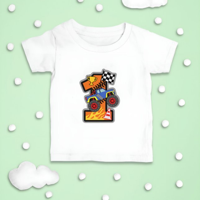 Monster Truck #1 Baby  | Toddler Birthday Sh Baby T-Shirt (Creator Uploaded)