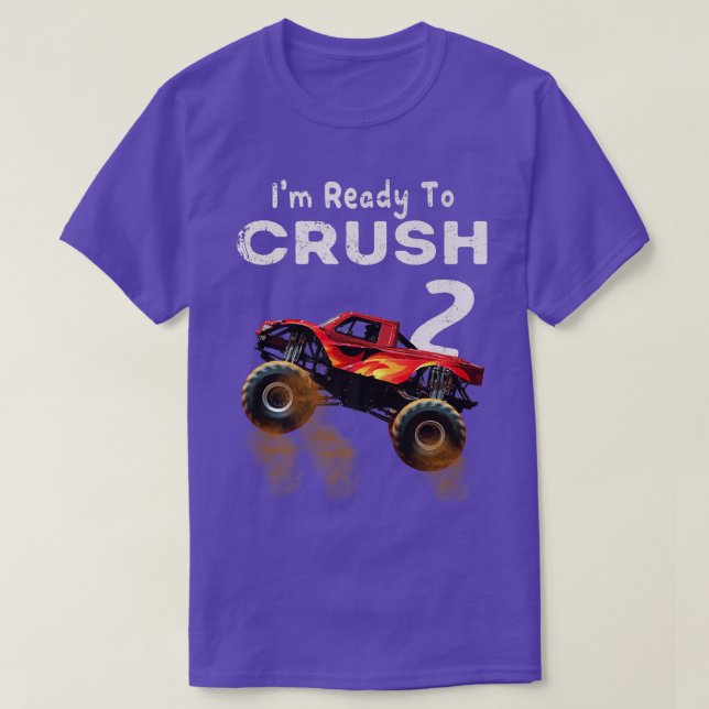 Monster Truck 2nd Birthday Gift Boys I'm Ready to  T-Shirt (Design Front)