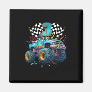 Monster Truck 3 Years Old Boy 3rd Awesome Birthday Magnet