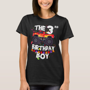 Monster Truck 3rd Birthday Boy Funny 3 Years Old B T-Shirt