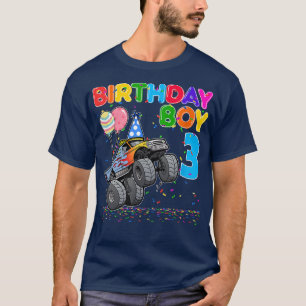 Monster Truck 3rd Birthday Boys 3 Years Old B-day T-Shirt