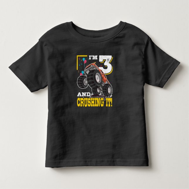 Monster Truck 3rd Birthday Toddler T-Shirt (Front)