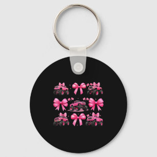 Monster truck 4 wheeler offroad girl coquette bow key ring