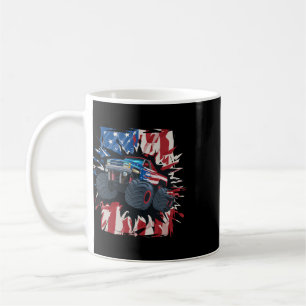 Monster Truck 4th Of July Shirt Boys American Flag Coffee Mug