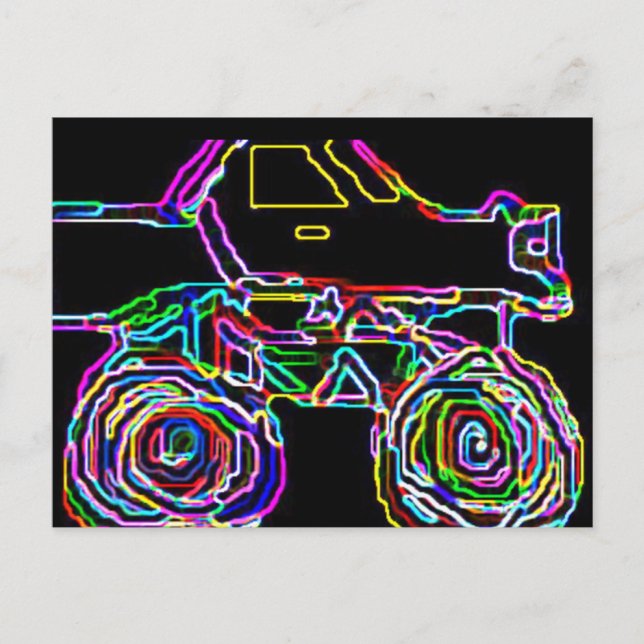 MONSTER TRUCK 4X4 POSTCARD (Front)