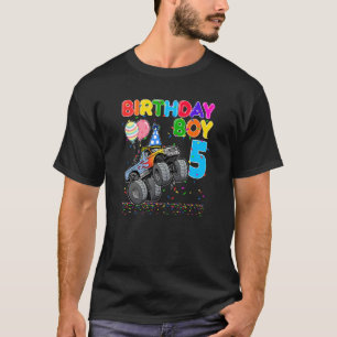 Monster Truck 5th Birthday Boys 5 Years Old B Day  T-Shirt