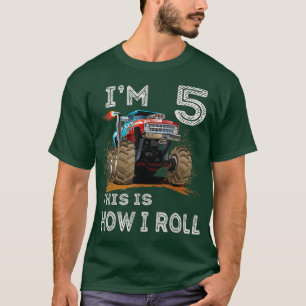 Monster Truck 5th Birthday Gifts I'm 5 This Is How T-Shirt