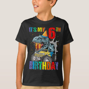 Monster Truck 6 Year Old Tee 6th Birthday Boy Mons