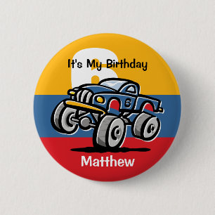 Monster Truck 6th Birthday 6 Cm Round Badge