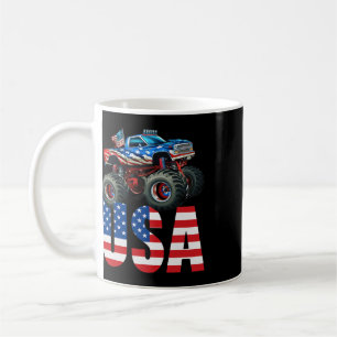 Monster Truck American Flag July 4th Usa Racing Fo Coffee Mug