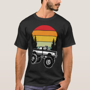 Monster Truck American Flag Racing Retro Vintage S T-Shirt