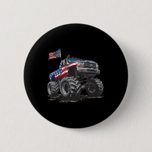 Monster Truck American Flag Toddler Boys 4th Of Ju 6 Cm Round Badge