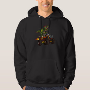 Monster Truck And Dinosaur Sunglasses Riding Dirty Hoodie