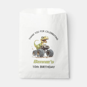 Monster Truck And T-Rex Dinosaur Birthday Party Favour Bag