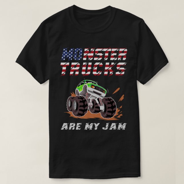 Monster Truck Are My Jam Patriot Motorsport  T-Shirt (Design Front)