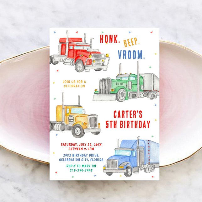 Monster Truck Bash Boy Birthday Invitation (Creator Uploaded)